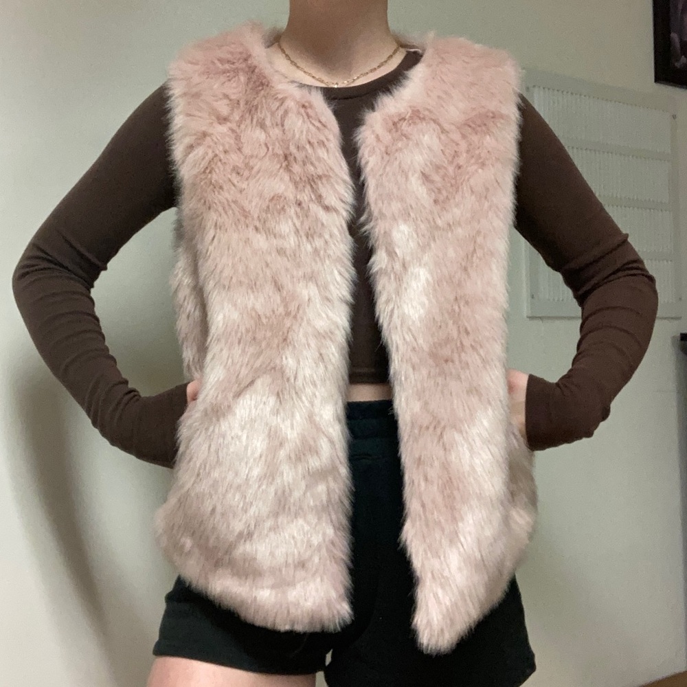 Pink Faux Fur Vest